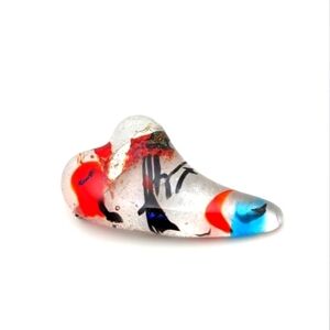 Vintage Heart Brooch, Abstract Pollack 80s Design